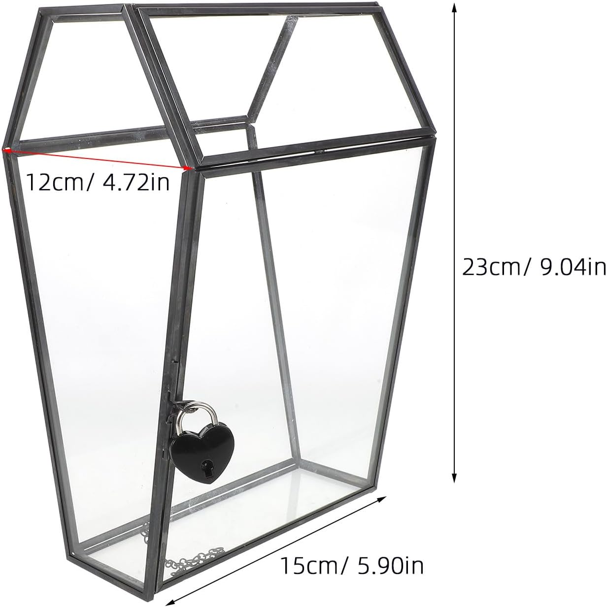 Alipis Glass Keepsake Box: Handmade Display Case For Halloween - Glass Jewelry Box - Coffin-Shaped Case - Transparent Goth-Themed Home Decoration