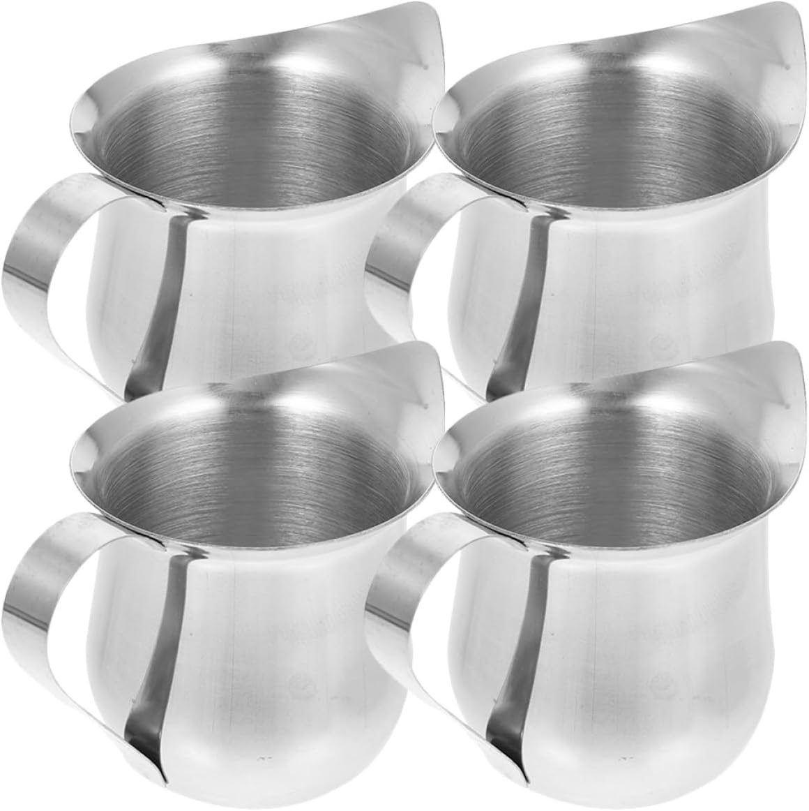 4Pcs Stainless Steel Milk Frothing Pitchers 90Ml Small Espresso Cream Frothing Cups Metal Measuring Jug for Household Coffee Brewing and Latte Art