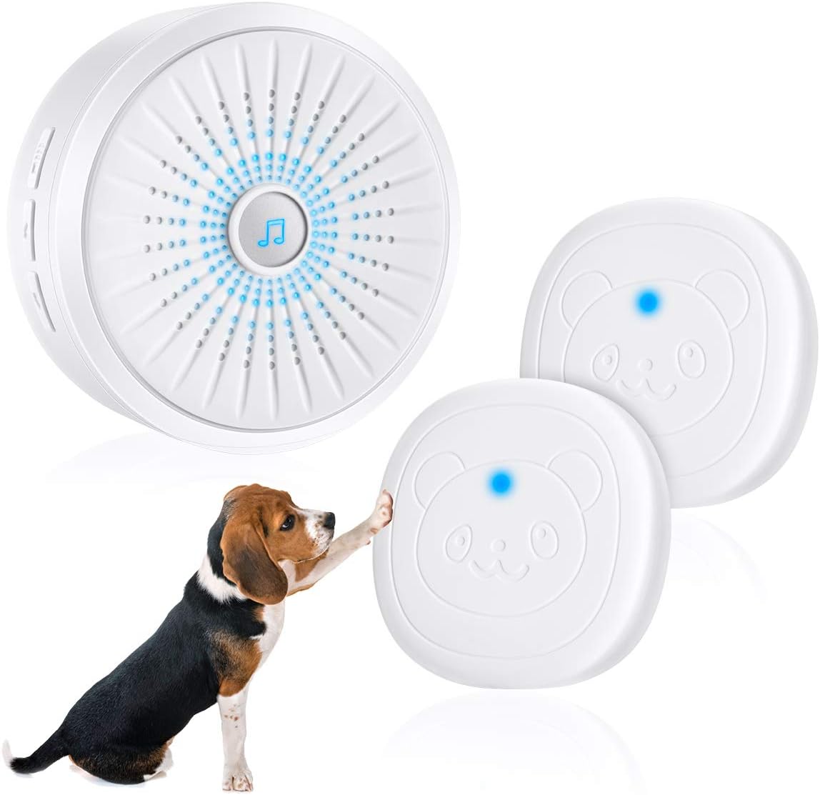 WizPower Wireless Dog Door Bell Pets Doorbell Chime Smart Doggie Potty Communication Doorbell with Super-Light Press Button for Dog Training