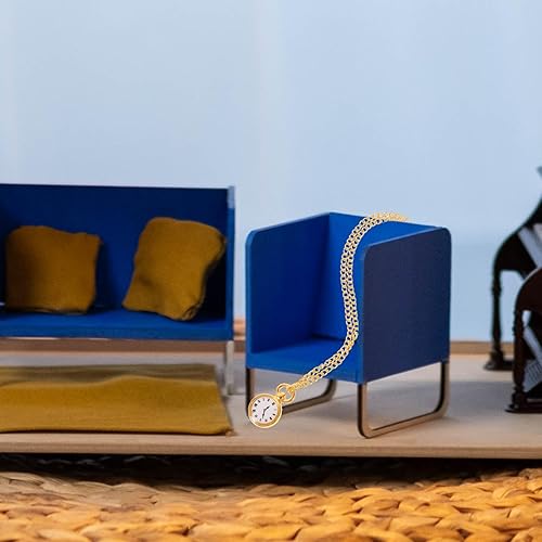 Miniatura 7 de ibasenice Relojes de bolsillo en miniatura con cadena de muñecas, casa de muñecas en miniatura, hecho a mano, accesorio de caballeros victorianos,