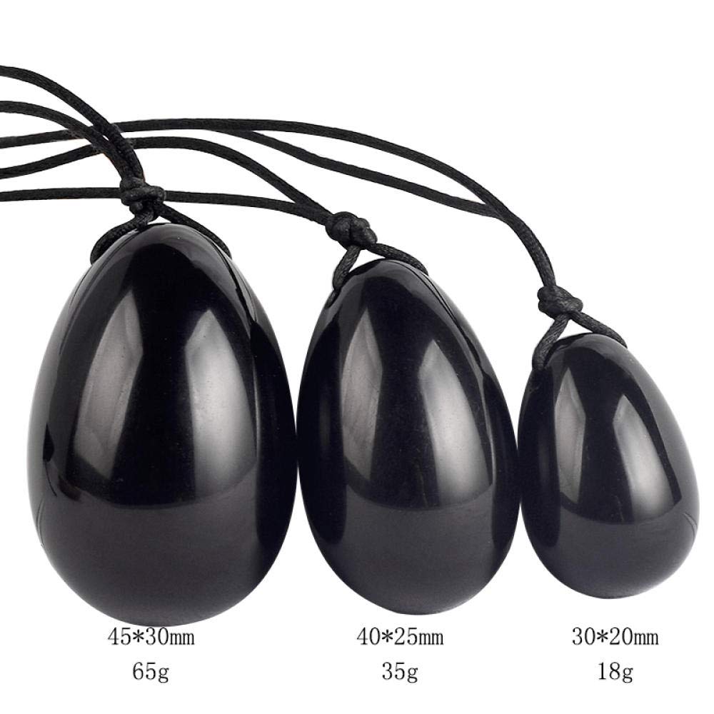 3pcs noir Obsidian Yoni Egg cristal Kegel Exercice Egg-BO ensemble