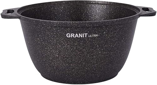 Miniatura 5 de Olla de aluminio con tapa de vidrio "Granit ultra" Olla de cocina (4.2 cuartos de galón))