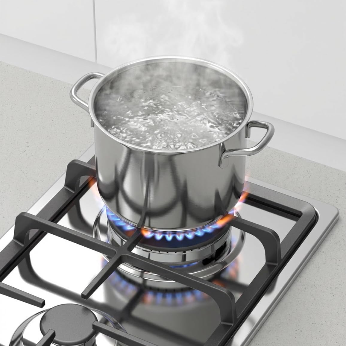 KKT KOLBE Gaskochfeld 29 cm 4,4 kW 2 Flammig Autark Wok-Zone Edelstahl G302ED