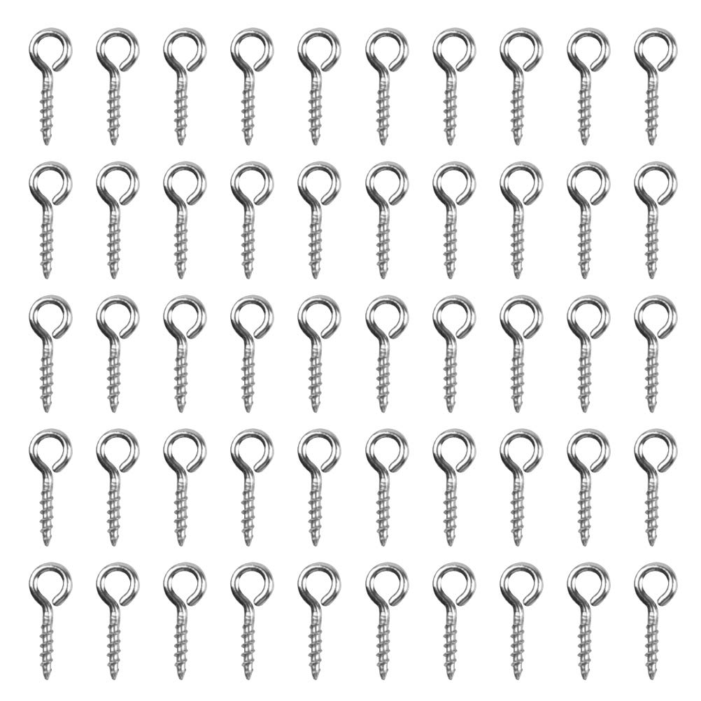 Buy Juliyeh 100Pcs Screw Eye Pins Hooks Eyelets Screw Threaded, Silver
