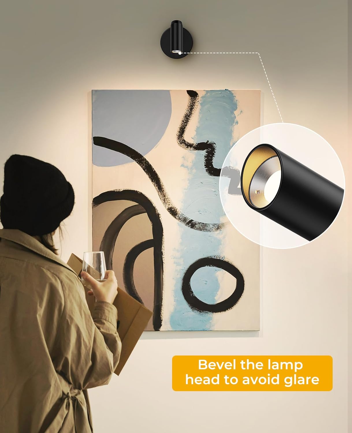 Picture Light for Wall, Battery Operated Art Light for Paintings CCT Dimmable Recharging Gallery Battery Wall Light with Remote Control for Living Room Gallery Dartboard Art Bathroom 2PCS