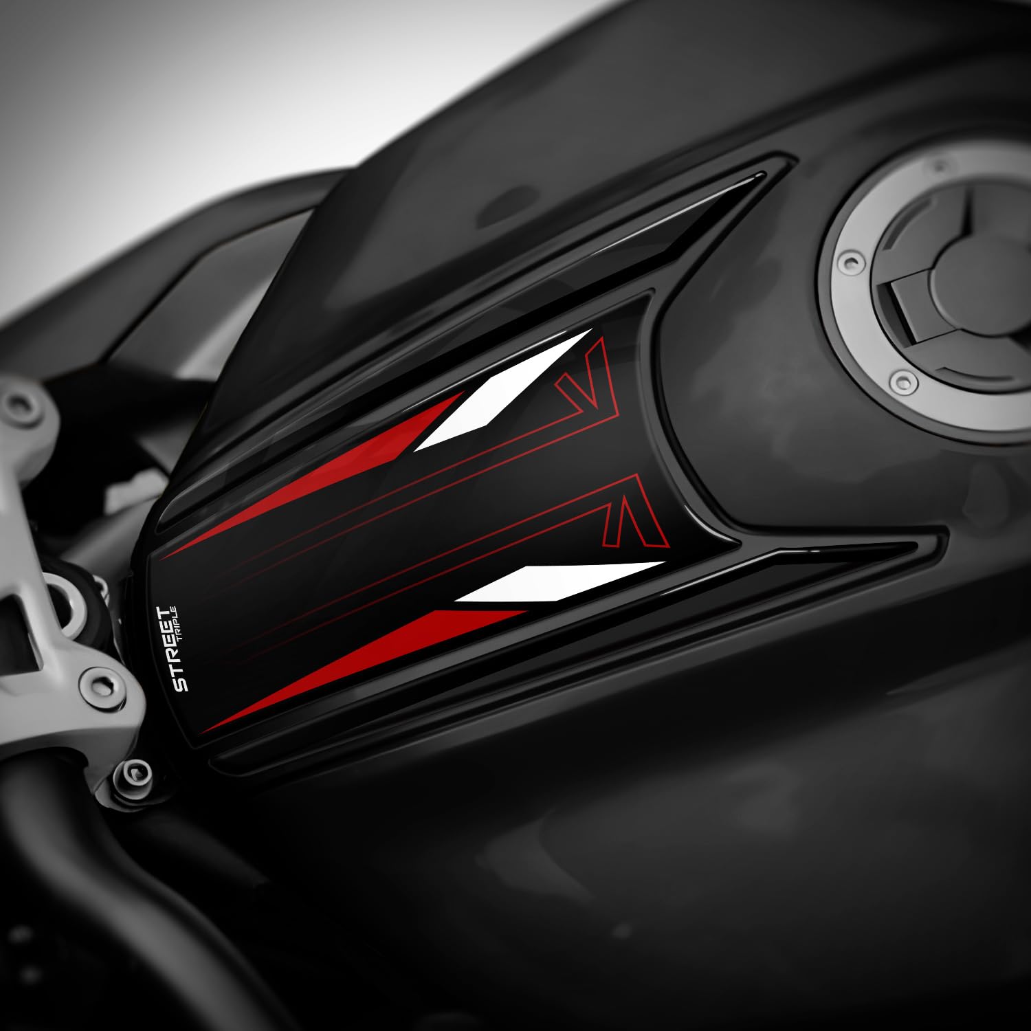 Autocollant protection bouchon essence Triumph Street Triple R résine 3D Az Graphishop