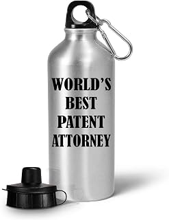 Appreciation Gifts Idea for Patent Attorney Water Bottle Tumbler 20oz Portable Drinkware - Intellectual Property Owner Lawyer Law Litigator Atty Funny Cute Thank You Award - WorldsBest