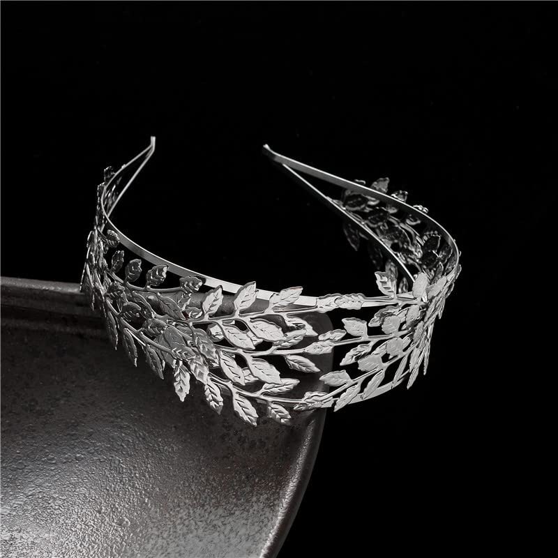 Elegant Silver Leaf Design Women\'s Headband 1920s Flapper Headpiece Great Gatsby Feather Headband  main image 4