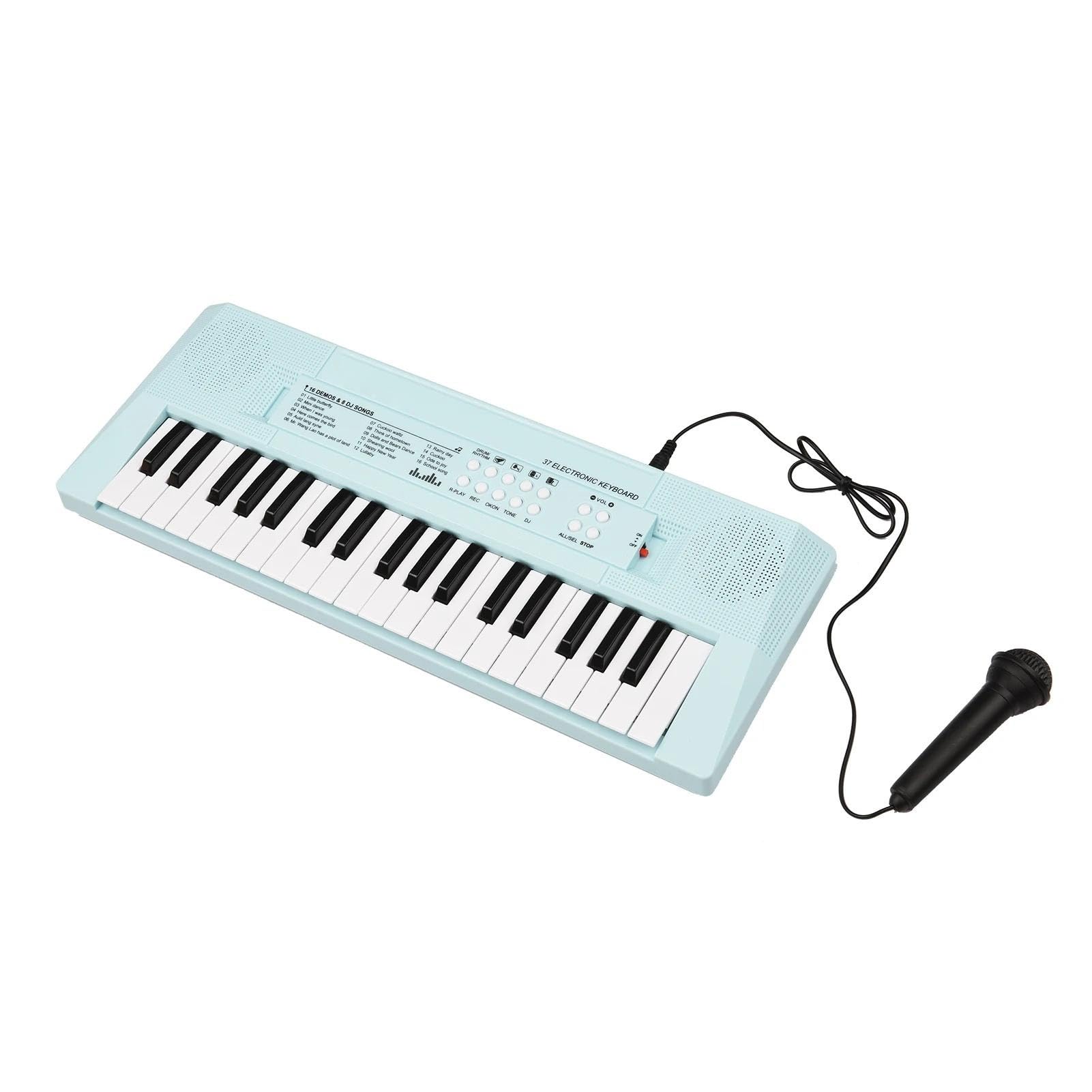 Elektronisches Klavier Mit 37-Tasten-Mini-Elektrotastatur. Klavierschüler, Tasteninstrumente Keyboard-Klavier für Anfänger (Color : Blue)