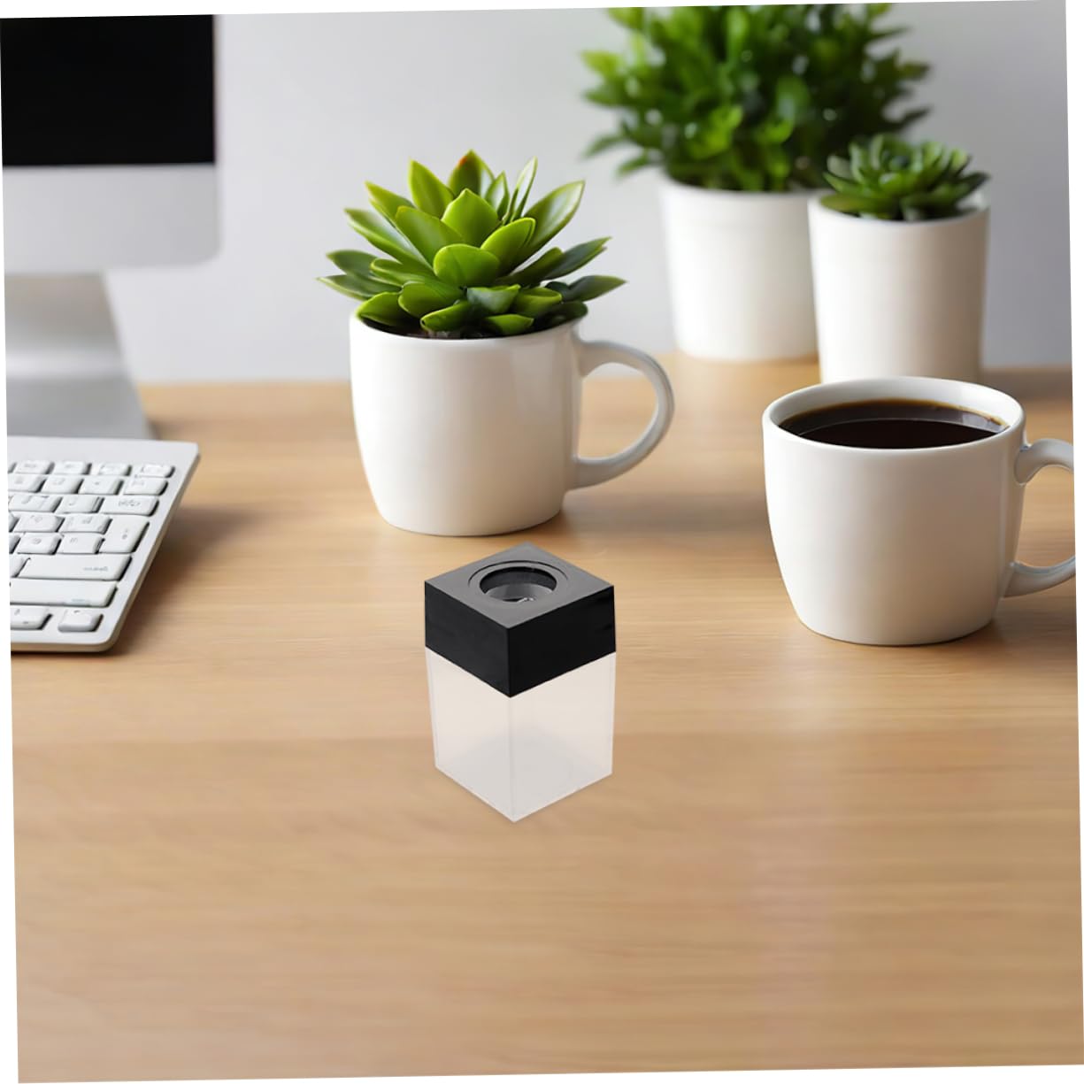 12piezas Caja De Clips Magnéticos Para Escritorio De Oficina Organizador Cuadrado De Plástico Sujetapapeles Magnético Que Sujeta Clips Grapas y Chinchetas Para Decoración De