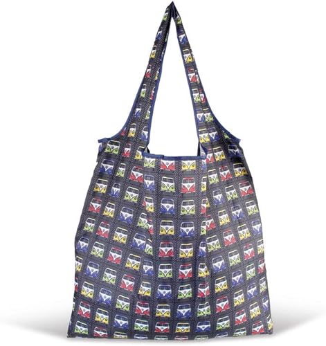 BRISA VW Collection - Bolsa de compras de poliéster reutilizable Volkswagen con motivo de autocaravana T1