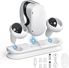 Number-one Quest 2 Charging Dock VR Headset Charging Stand for Meta Quest 2 Magnetic Charging Station for VR Headset and Touch Controllers, High Speed Charging Stand, USB-C Link Cable