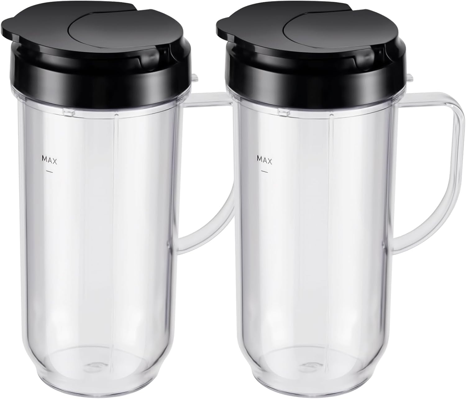 2 Pack Magic Bullet Blender Cups Set, WSYOLODY 2* Tall 22oz Cup with Flip Top To-Go Lid & 4 Fins Cross Blade Blender Replacement Parts, Replacement Cups Set Compatible with Magic Bullet 250w MB1001