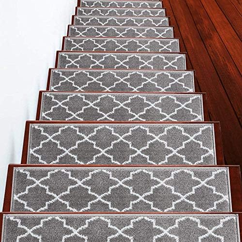 SUSSEXHOME Stair Treads - 100% Polypropylene Carpet Strips for Indoor Stairs - Easy to Install Runner Rugs W/ Double Adhesive Tape - Safe, Extra-Grip, Decorative Mats - 4-Pack - Beige