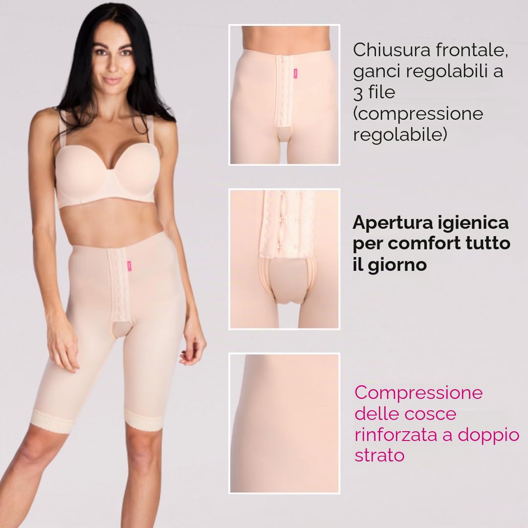 LIPOELASTIC® TF Variant - Guaina di Compressione Post-operatoria (liposuzione Basso Addome, Glutei, Zona pelvica, Fianchi e Cosce) (Nero, M)