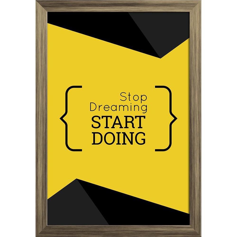 ArtzFolio Stop Dreaming Start Doing D1 | Paper Wall Poster Antique Golden Frame with Acrylic Glass | 9 x 13 inch (23 x 33 cms)