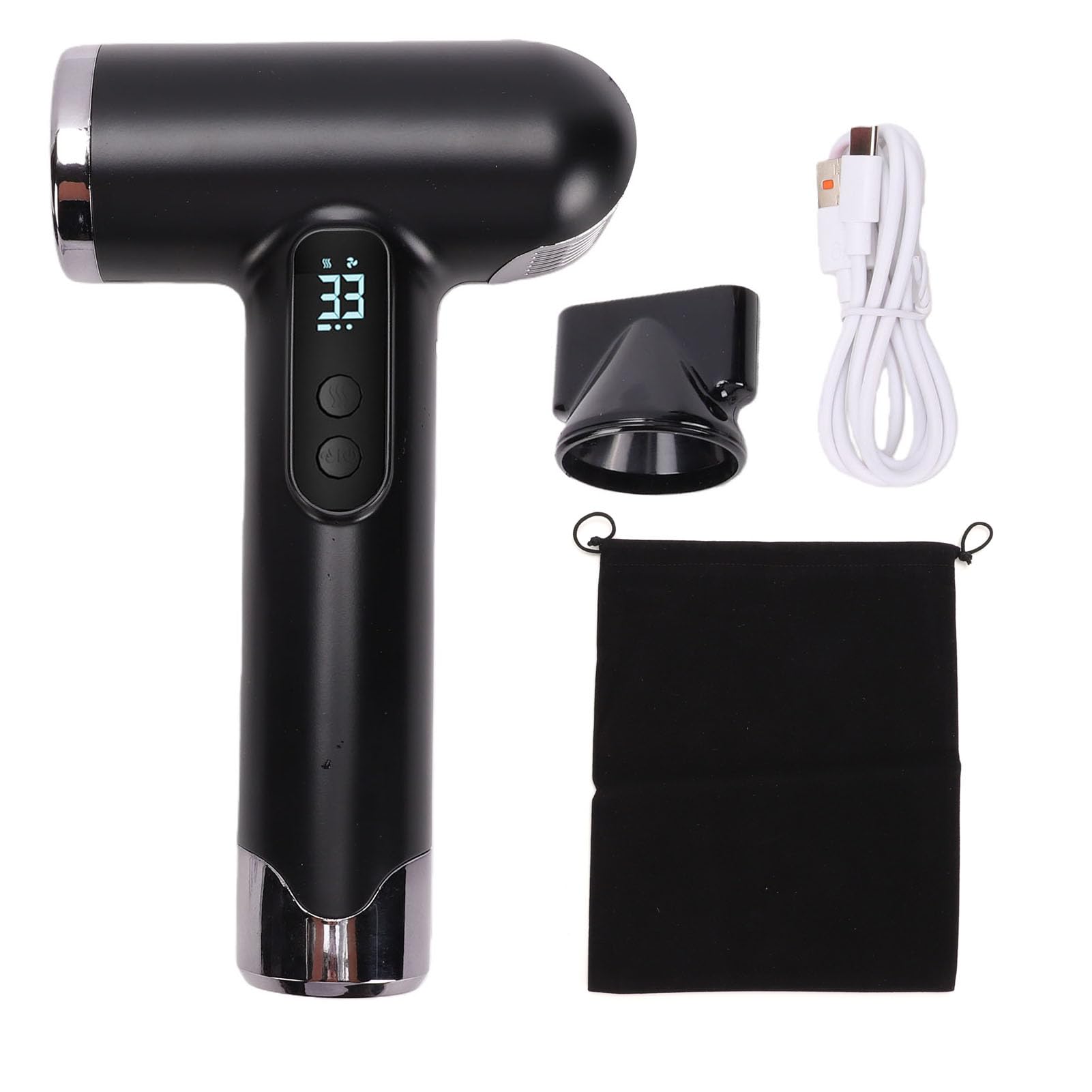 Cuifati Secador de Pelo Inalámbrico, Batería Recargable de 15000 MAh de Secado Rápido con 2 Boquillas Concentradoras, para Uso en Dormitorios de Viaje Al Aire Libre
