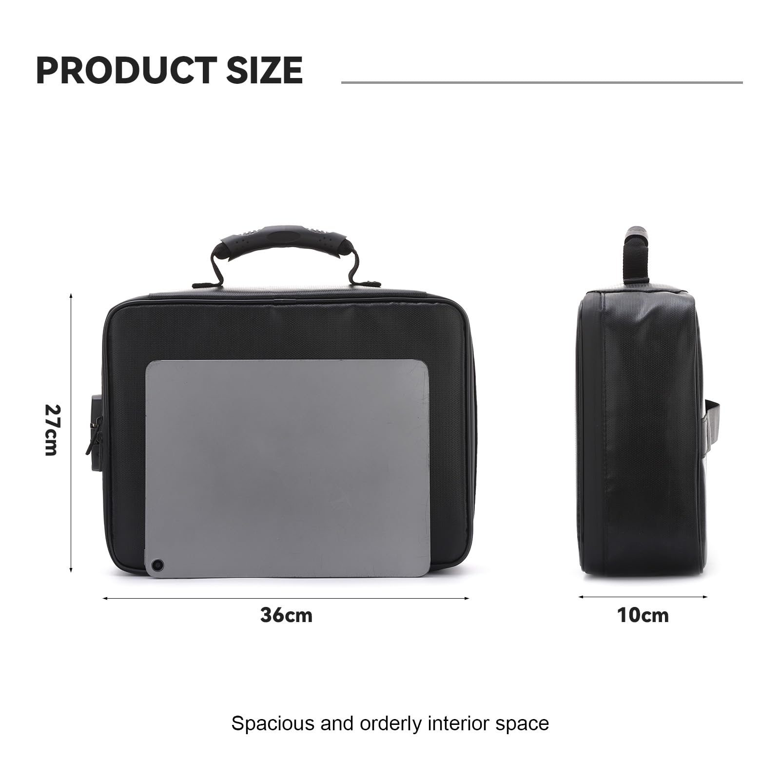 BWBIKE Borsa Portadocumenti Ignifuga con lucchetto, valigetta isolata con resistenza termica fino a 2048 °F, raccoglitore impermeabile per documenti A4 e contenitore per documenti e fogli