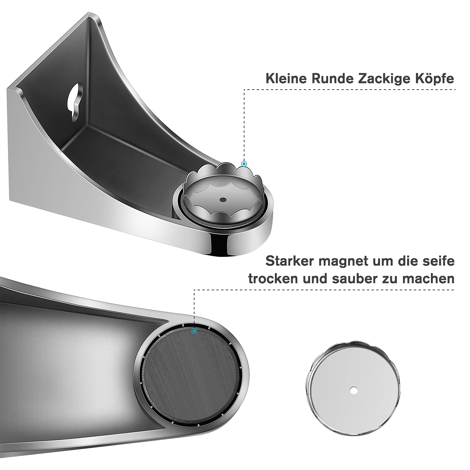 TOPBATHY Magnetische Seifenschale Für Die Wand – 2 Stück, Hält Seife Trocken & Spart Platz