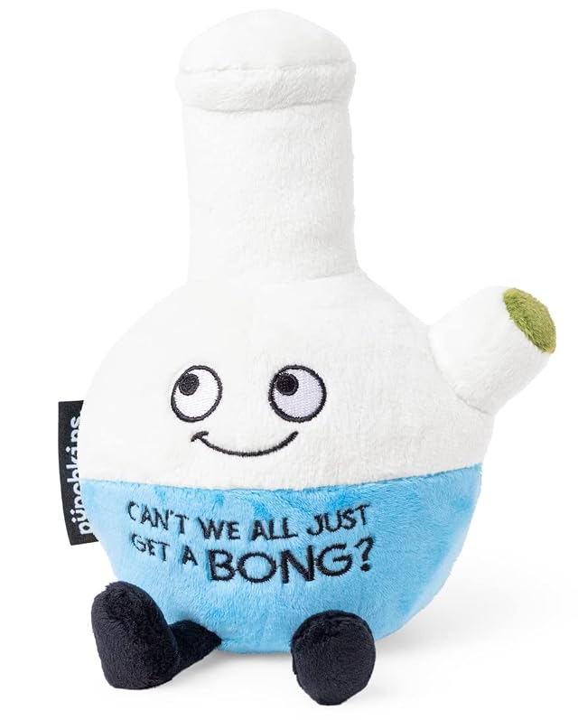 Punchkins Bong Plushie - Cant We All Just Get A Bong Punny Plush Gift for Smokers Funny Plush