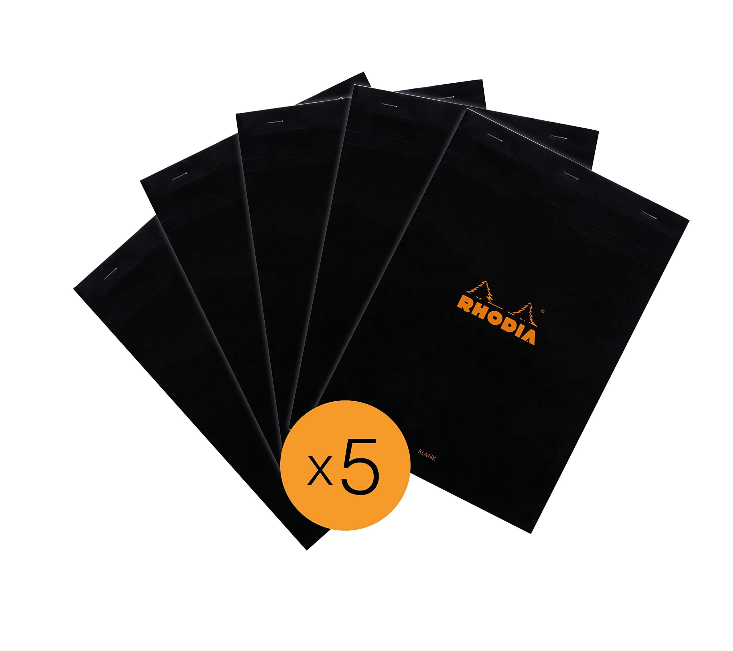 RHODIA 16559C - Bloc-Notes Agrafé Dotpad N°16 Black - A5 - Pointillés Dot - 80 Feuilles Détachables - Papier Clairefontaine Blanc 80 g/m² - Couverture en Carte Enduite Souple et Résistante