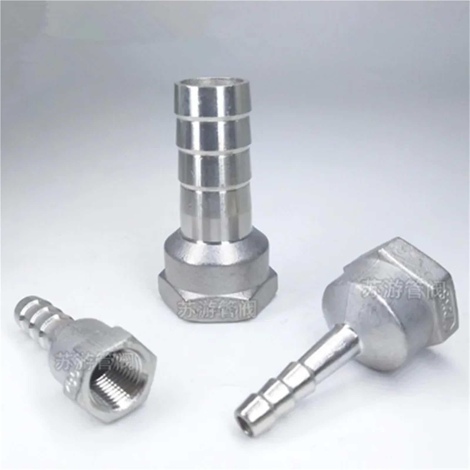 CZKE 6 mm, 8 mm, 10 mm, 12 mm, 14 mm, 15 mm, 16 mm, 20 mm Schlauchstutzen x 1/4 Zoll, 3/8 Zoll, 1/2 Zoll, 3/4 Zoll, 1 Zoll BSP Innengewinde, 304 Edelstahl-Nippel, Rohrverschraubung (8 mm, 1 Zoll)