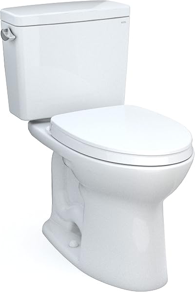 TOTO® Drake® Two-Piece Elongated 1.28 GPF Universal Height TORNADO FLUSH ® Toilet with 10 Inch Rough-In, CEFIONTECT®
