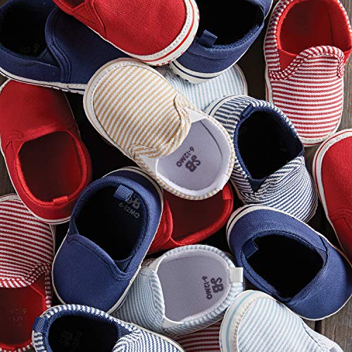 Image of Stephan Baby Non-Slip Canvas Shoe-Style Foot Finders, Red, Fits 6-12 Months