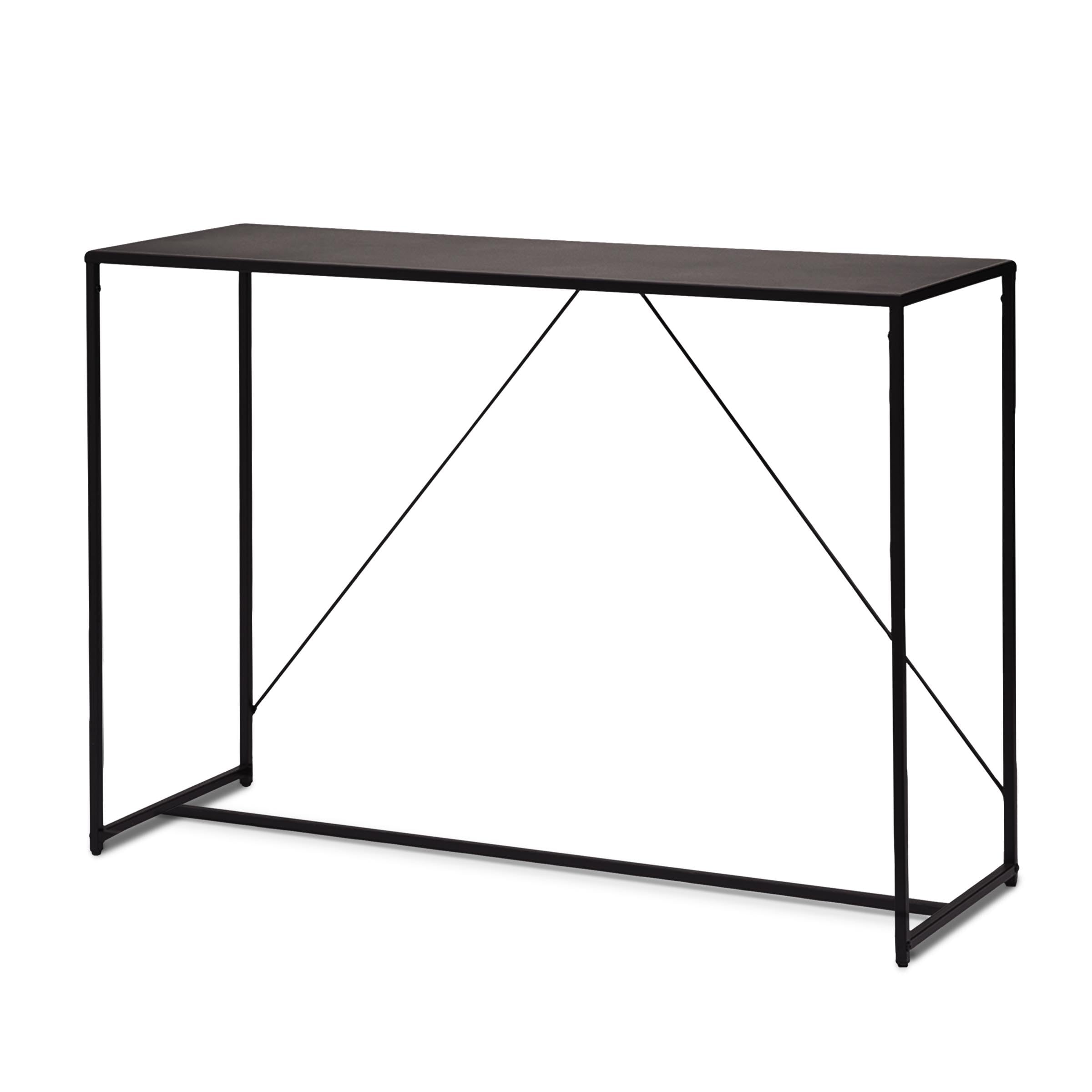 TIENDA EURASIA - Mueble Recibidor para la Entrada | Diseño Nórdico | Covnsola Entrada | Estructura de Metal con Madera MDF | Medidas 120 x 39 x 79 cm (Negro)
