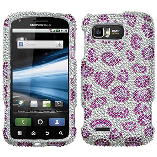 MyBat Diamante Protector Cover for Motorola MB865 (Atrix 2) - Retail Packaging - Leopard Skin/Purple