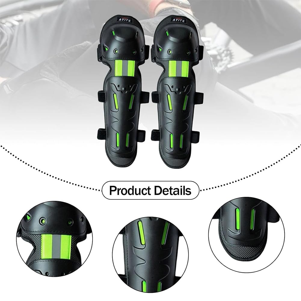 Ginocchiere Moto Traspirante, 4pcs Ciclismo Ginocchiere E Gomitiere Moto Adulto Guscio Protettivo in PP Antiurto per Snowboard, Equitazione, Sci, Motocross