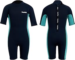 Gogokids Combinaison de plongée courte en néoprène de 2,5 mm pour garçons et filles – Combinaison de printemps pour enfants pour la natation, le surf, la plage, la piscine – Âge de 2 à 10 ans