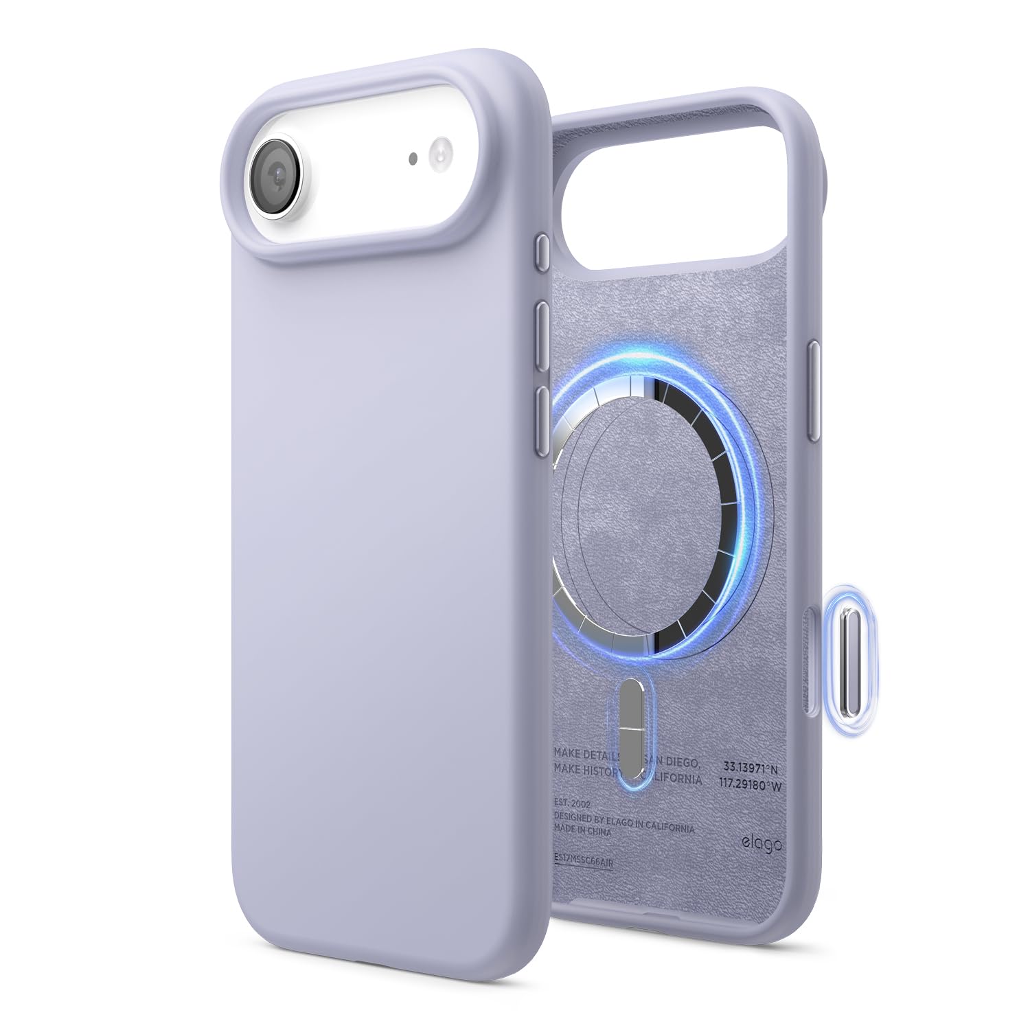 elago Cover Magnetica in Silicone Liquido per iPhone Air (6,5") – Compatibile con MagSafe, Antiurto, Sottile, Finitura Soft-Touch (Viola)