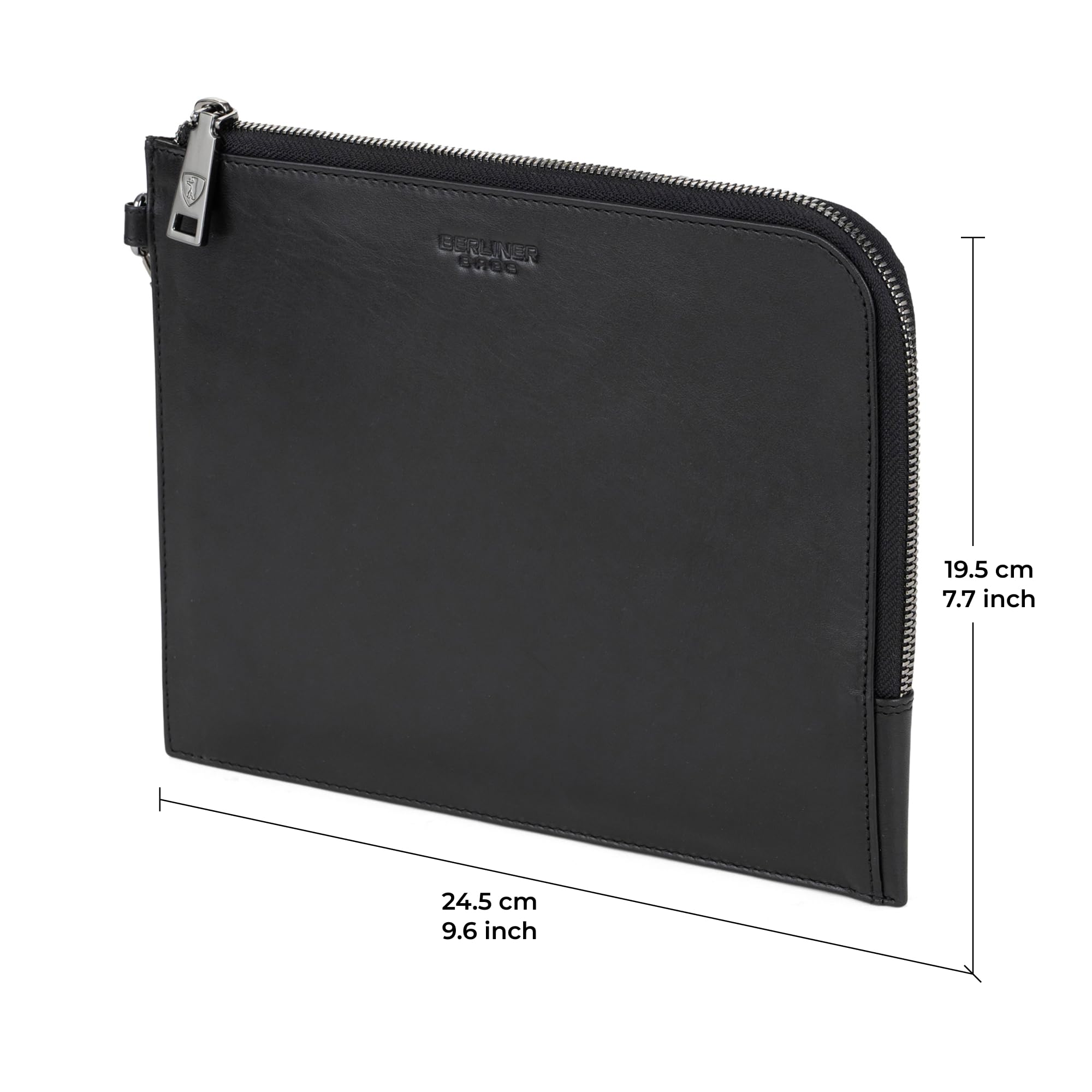 Berliner Bags Dokumentenmappe Alex M Premium aus Leder - Schwarz