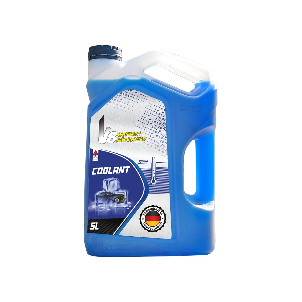 V8 German Lubricant Radiator Coolant Blue 5L – Premix & Ready to Use - High-Performance Engine Coolant | Engine Protection from Overheating & Corrosion | Universal Fit for All Vehicles