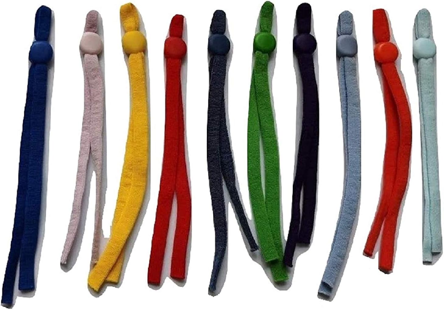100 Pcs 1/4 Inch (6mm) Sewing Elastic Band Cord with Adjustable Buckle Stretchy Earlobe Lanyard Earmuff Rope Making Supplies Adjustable Elastic Buckle Stretch String for DIY in 10 Assorted Colors