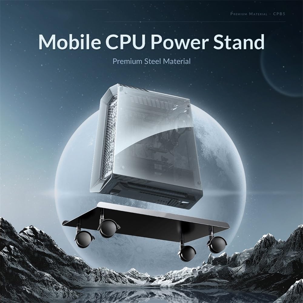 PC Tower stojak stalowy stojak na procesor z blokującym kółkiem rolkowym, mobilne pudełko do przechowywania Dolly PC stojak do większości gier Tower PC ATX obudowa uchwyt procesora
