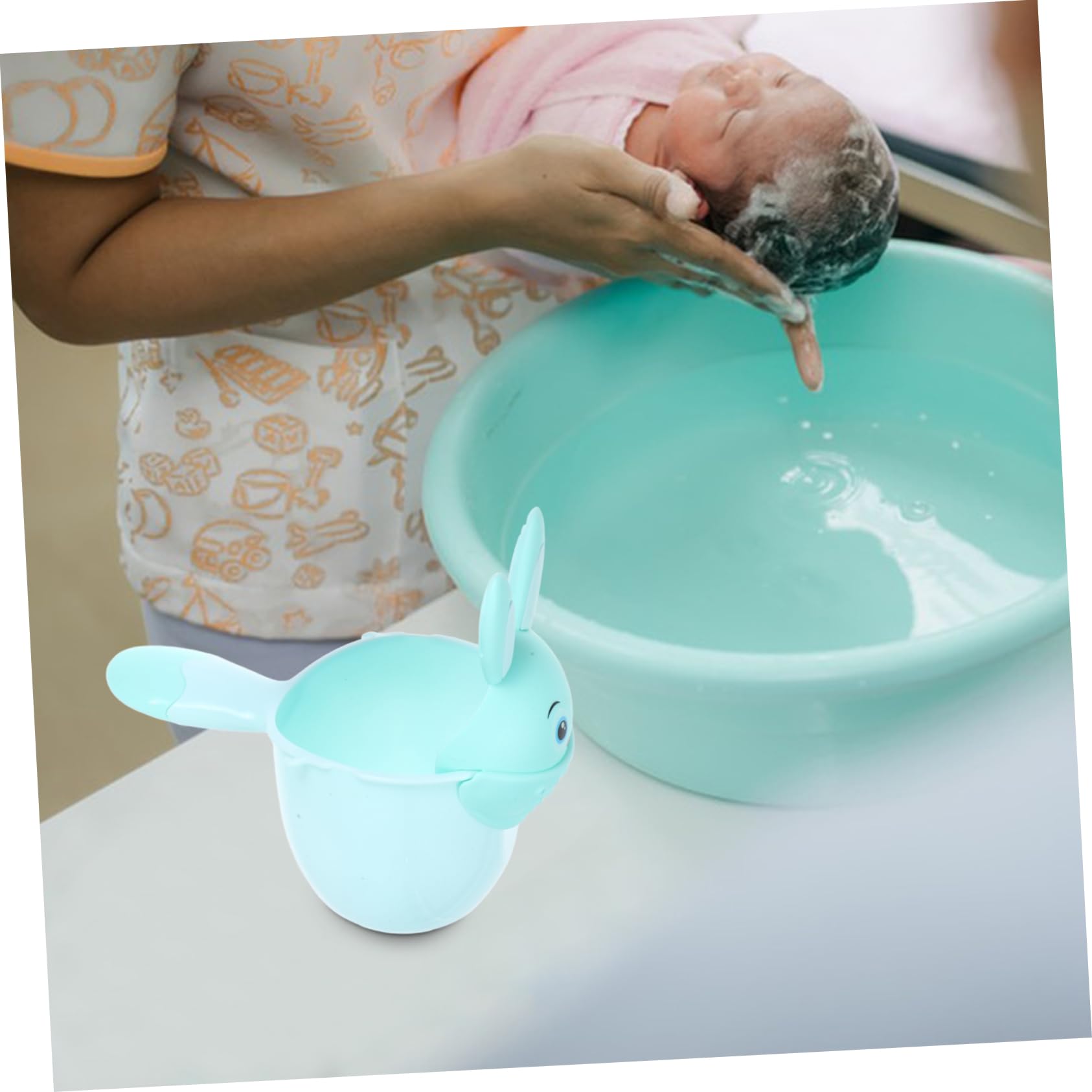 SAFIGLE 2pcs Baby Bath Cup Baby Hair Rinse Cup Bathing Mug Rinser Pp Material Fun Animal Design Comfortable Bathing