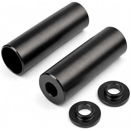 BMX Pegs, Heavy Duty Steel Stunt Pegs for 14mm & 3/8" (10mm) Axles | 4.3" Length x 1.5" Diameter Bicycle Foot Pegs for Freestyle Grinding, 2 Pack
