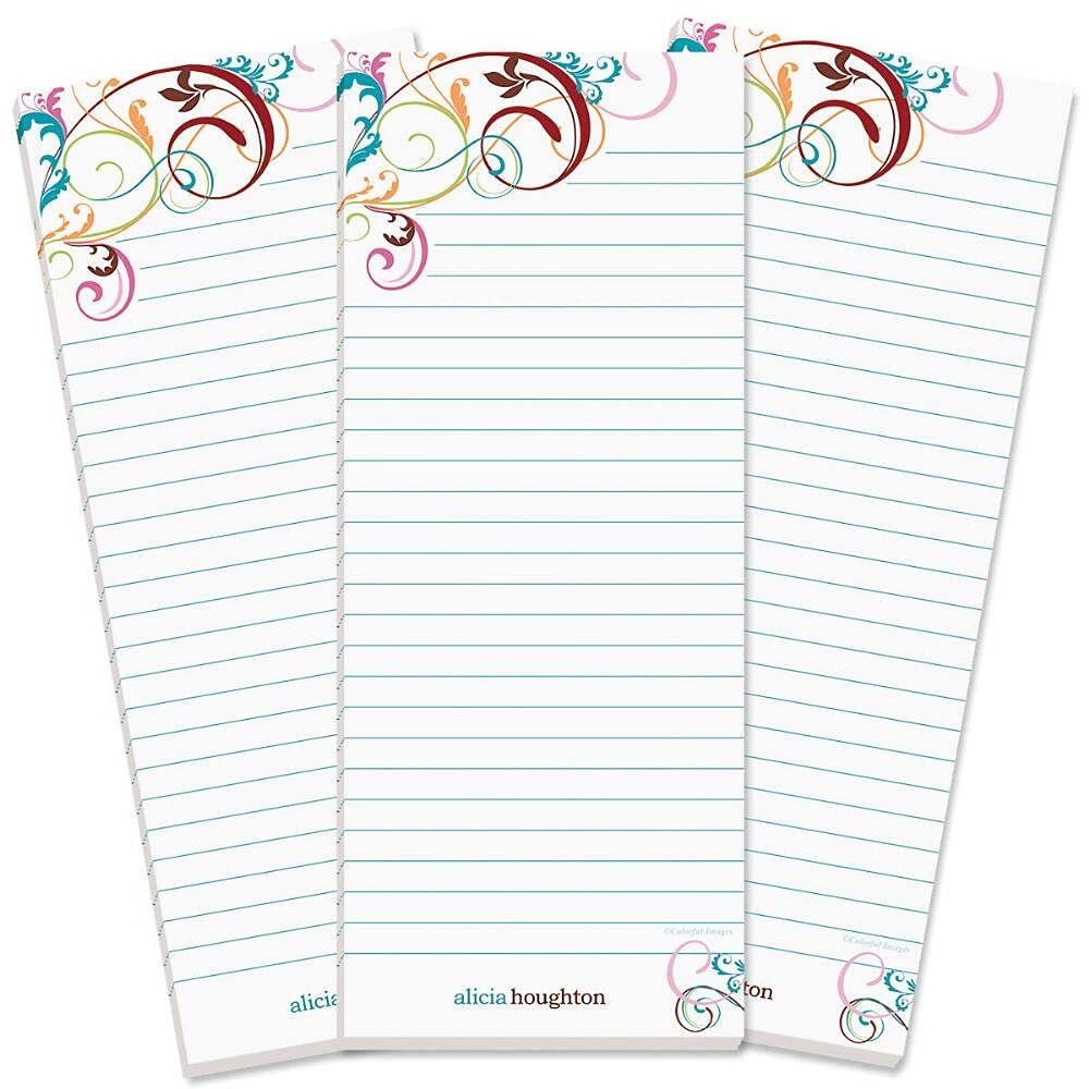 Current Fantasia Personalized Notepads – Set of 3, 50-Sheet Lined Paper Pads, Memo Pad, Shopping List, To-Do Notes, Office Organizer