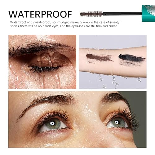 Miniatura 4 de Máscara larga y gruesa a prueba de manchas, máscara impermeable premium, máscara lavable para pestañas, fórmula de larga duración y doble pestañas