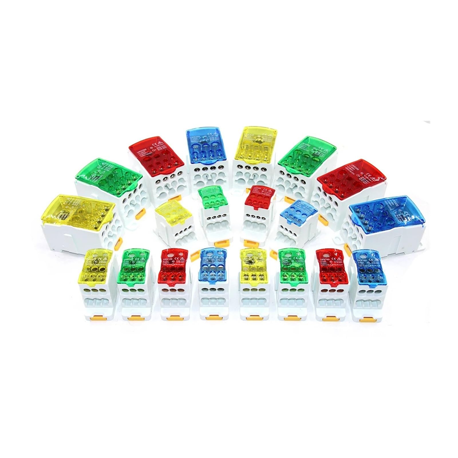 DIN-Schienen-Klemmenblock, Verteilung, Stromkabel, elektrischer Anschluss, elektrische geteilte Anschlussdose, UKK80A/125A/160A/250A/400A/500A(YELLOW,UKK400A)