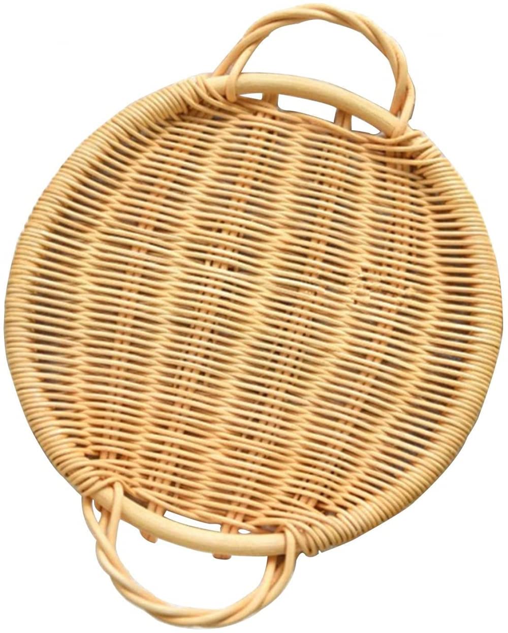 Kategoria: Koszyki z owocami na pulpicie, Okrągły koszyk na chleb z plecionego rattanu, brązowy, 25 cm(2pcs)