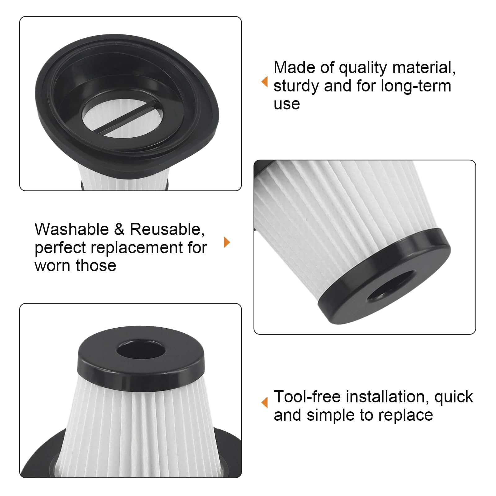 Filtre Lavable Pour Aspirateur Sans Fil VacLife VL188 VL189 - Filtration 99,97% - Réutilisable, Anti-allergènes - 13