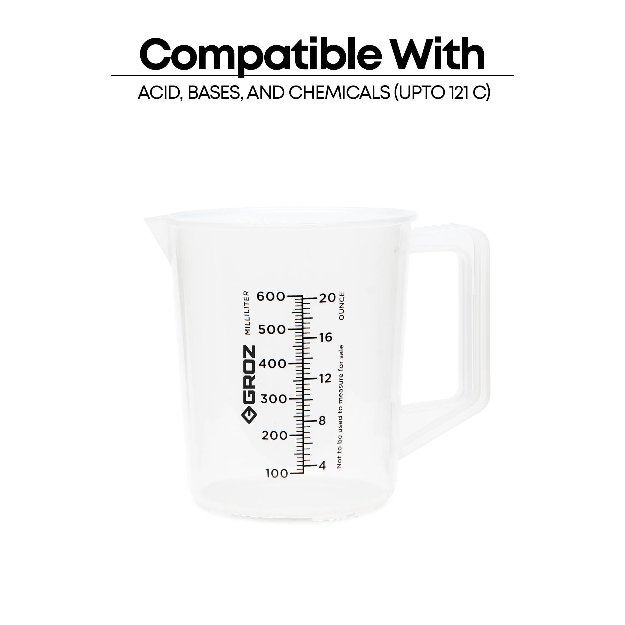 GROZ Heavy Duty Measuring Jug Set of 3 (5L, 2L, 600ml) | Microwave Safe/Food Grade | for Home, Industrial & Automotive Use| Precise Millilitre & Ounces Marking | JUG/5-2-600 3