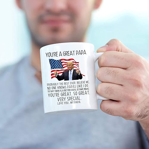 Miniatura 2 de Taza de café con texto en inglés "You're Great Papa Trump", taza de café con texto en inglés "You're Great Papa Trump", regalo de cumpleaños, Día