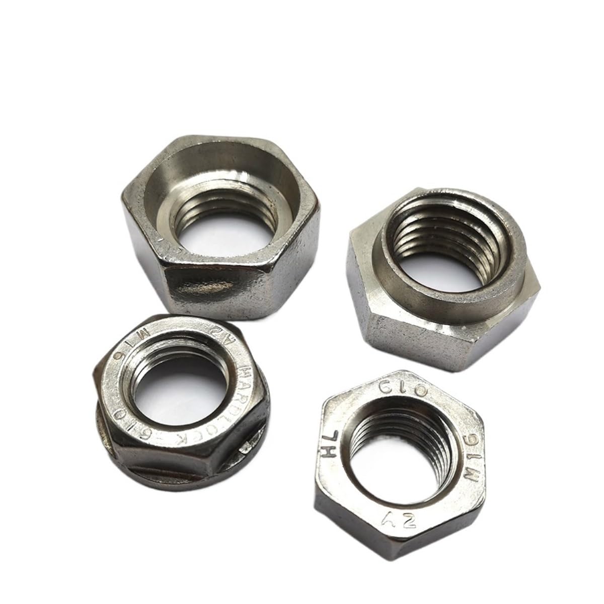 Tuerca de seguridad autoblocante de acero inoxidable 304, sujetadores con bloqueo de rosca, B060(M18-2 pieces)