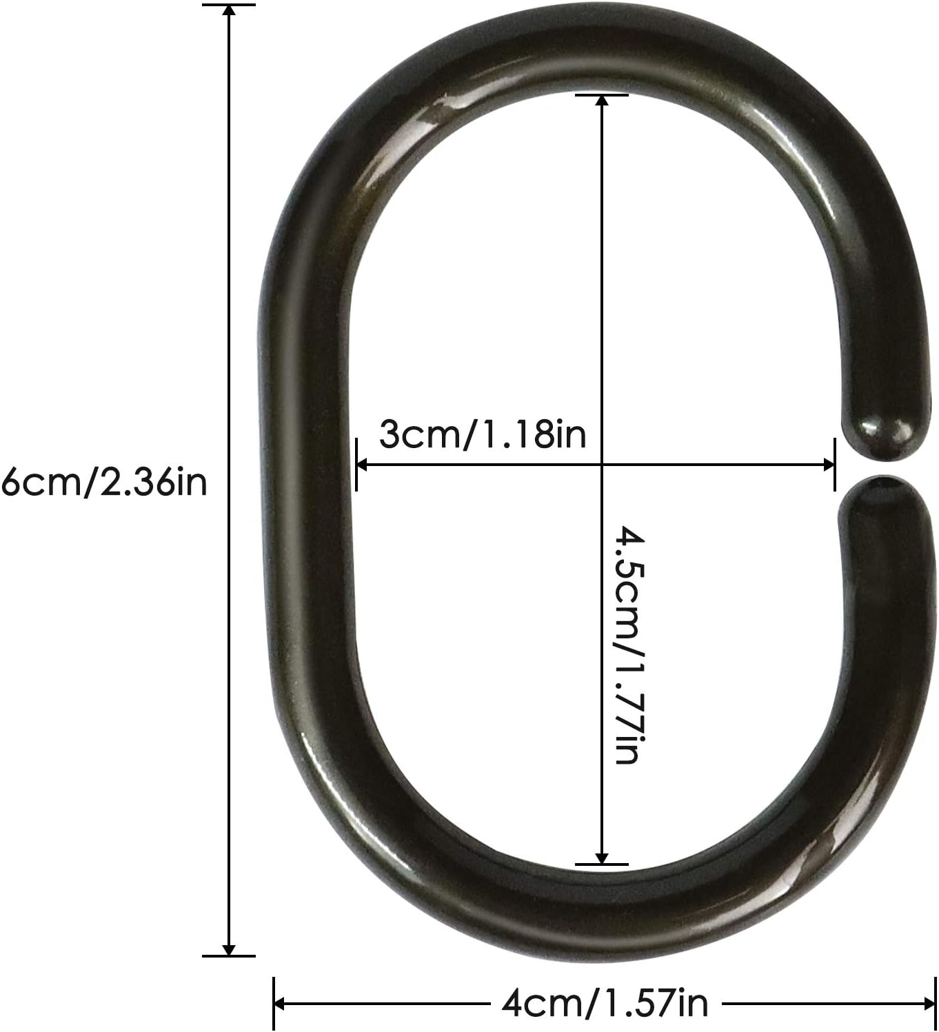 Qulable 24 pcs Shower Curtain Rings Plastic Shower Curtain Hooks C-Shaped Rings Hook Hanger Bath Drape Loop Clip Glide Bathroom Shower Window Rod (Bronze) : Home & Kitchen