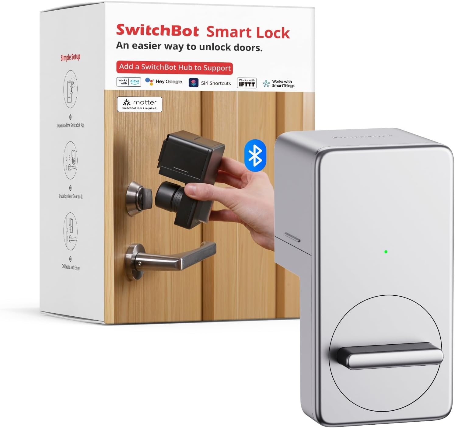 Smart Lock, Bluetooth Electronic Deadbolt, Keyless Entry Door Lock for Front Door, Compatible with WiFi Bridge (Sold Separately), Fits Your Existing Deadbolt,for Airbnbs Vacation Rentals