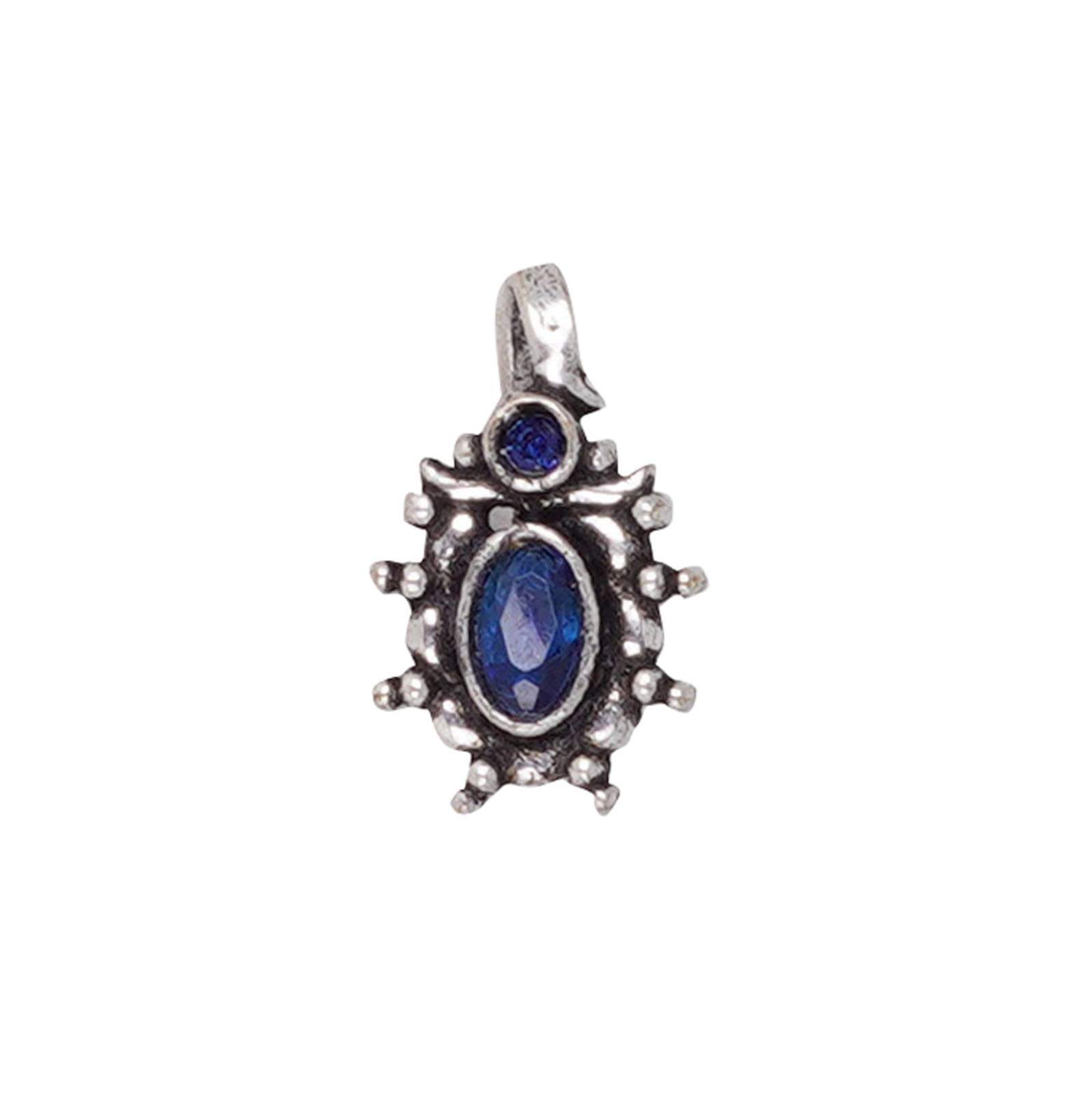 teejh Parthavi Blue Stone Nose Pin For Women-picture-34